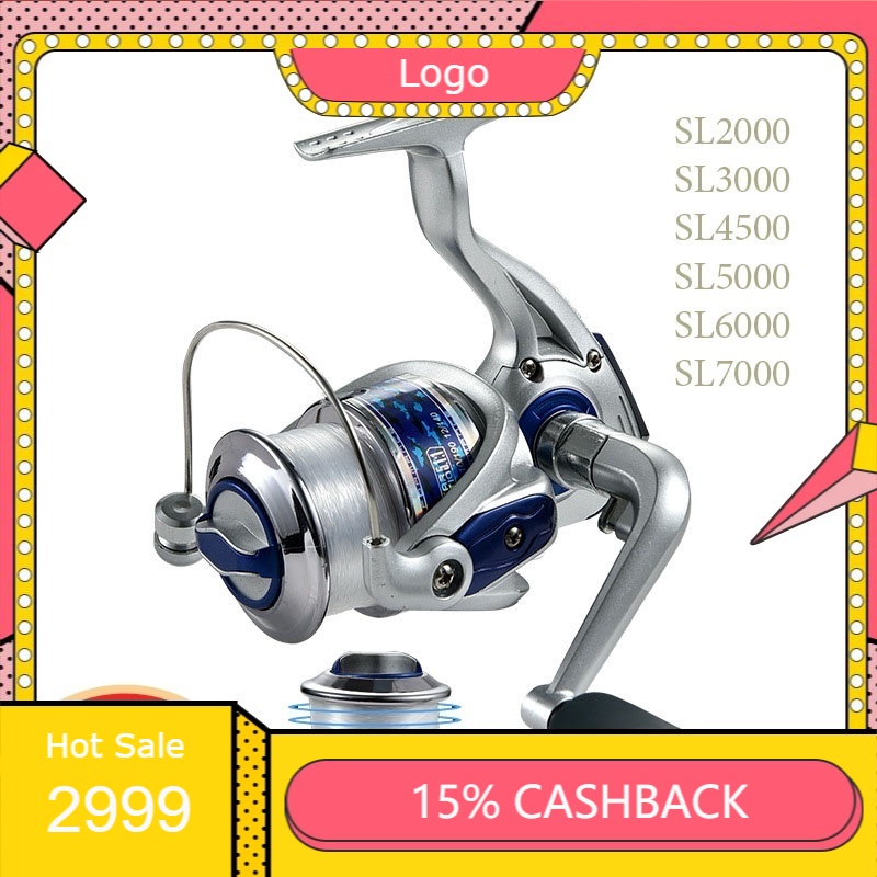 Máy câu cá câu lure câu lục, lăng xê, câu ngâm cuốn sẵn 100m cước quay mượt mã SL -giá rẻ-