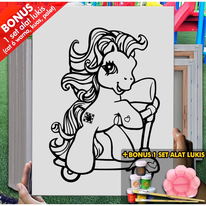 Tranh Vải Bạt In Hình Ngựa Pony 30x40 cm Mel1125