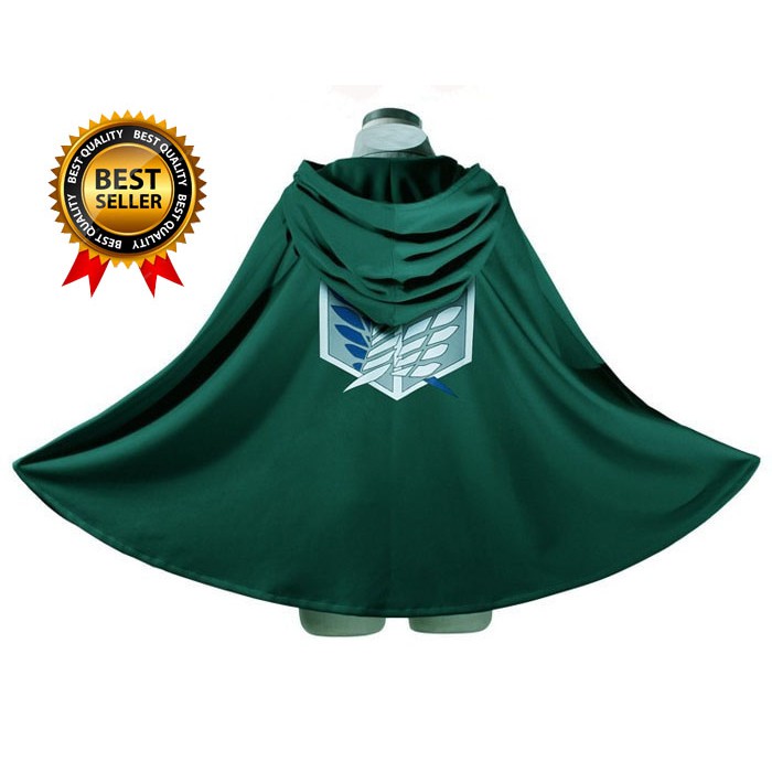 (HÀNG CÓ SẴN)Áo Choàng Hóa Trang Nhân Vật Eren/Levi/Mikasa Attack On Titan độc đẹp
