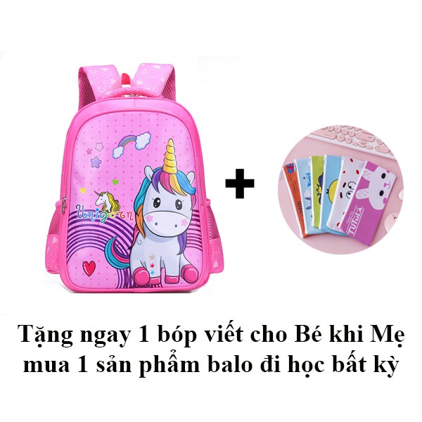 Balo Cho Bé Đi Học Chống Gù Chống Thấm ( Tặng Kèm 1 Bóp Viết )