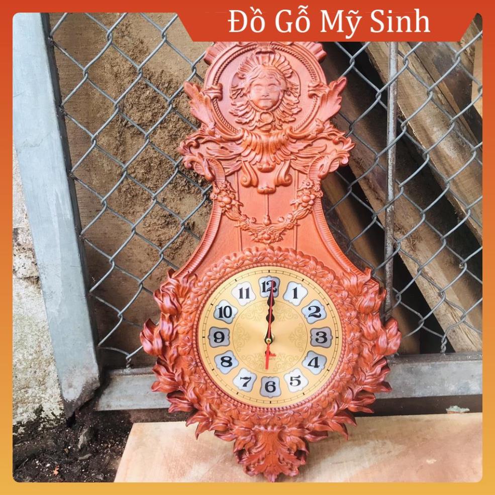 Tranh đồng hồ đồ gỗ mỹ nghệ hương đỏ mini cao cấp, Tranh đồ gỗ nội thất gia đình treo tường