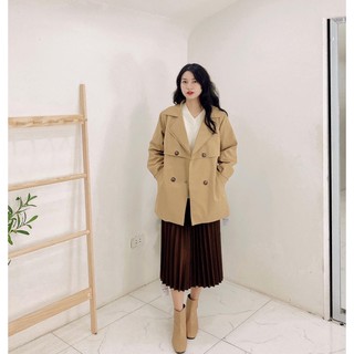Trench coat tay bo be vàng