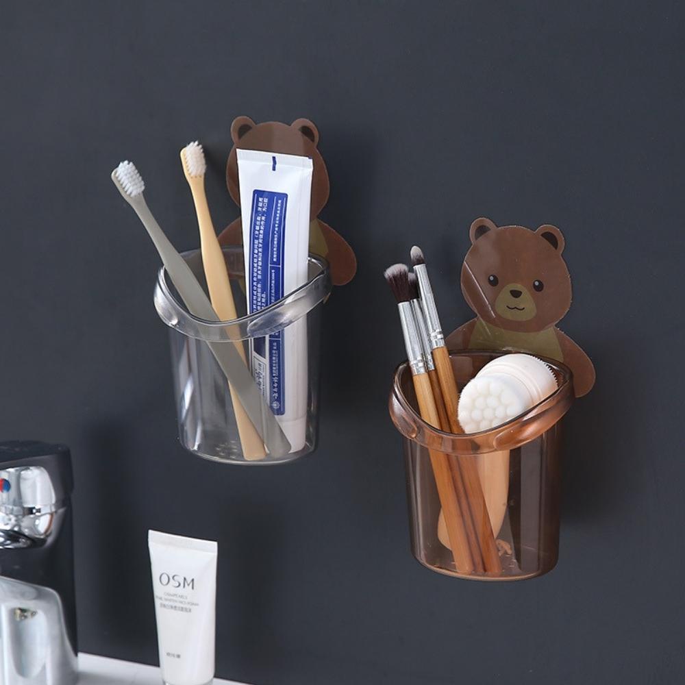 Cốc gấu dán tường Pison, khay đựng đồ đa năng cho góc làm việc gọn gàng – PVN1731 – 1 cái