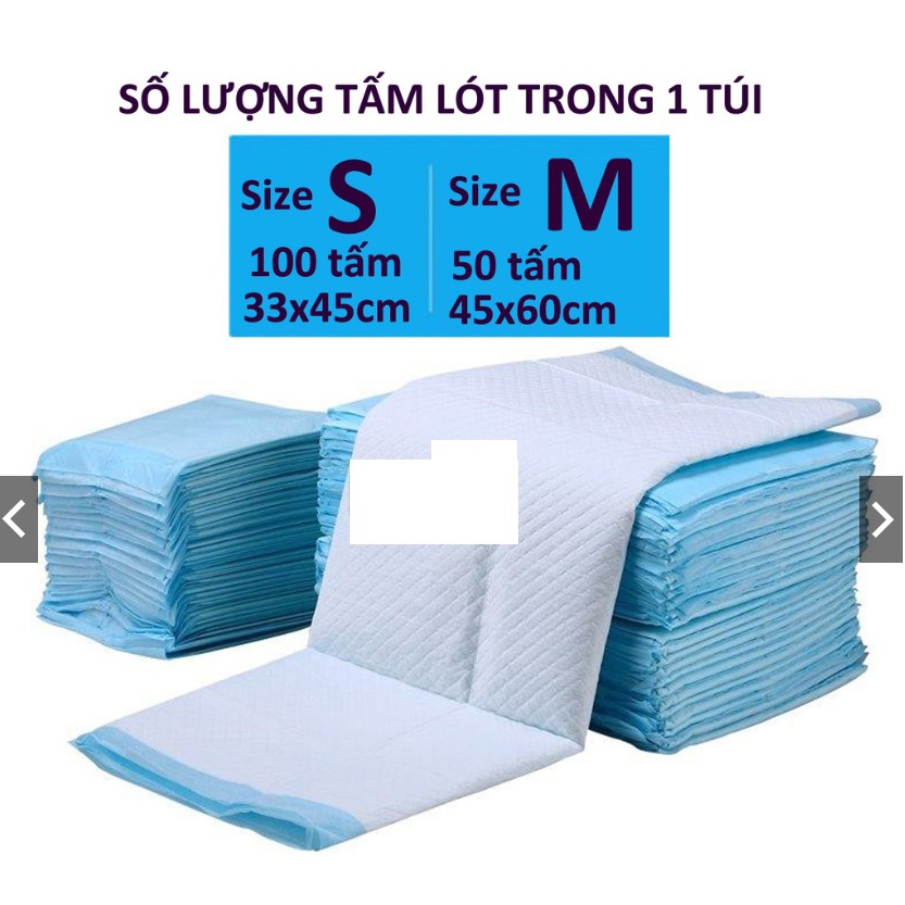 Bịch Tã lót cho chó mèo đi vệ sinh vào khay, chuồng bằng giấy siêu thấm hút 50, 100 tấm miếng - Lida Pet Shop