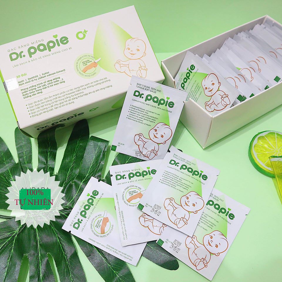 Gạc rơ lưỡi xỏ ngón Dr. Papie