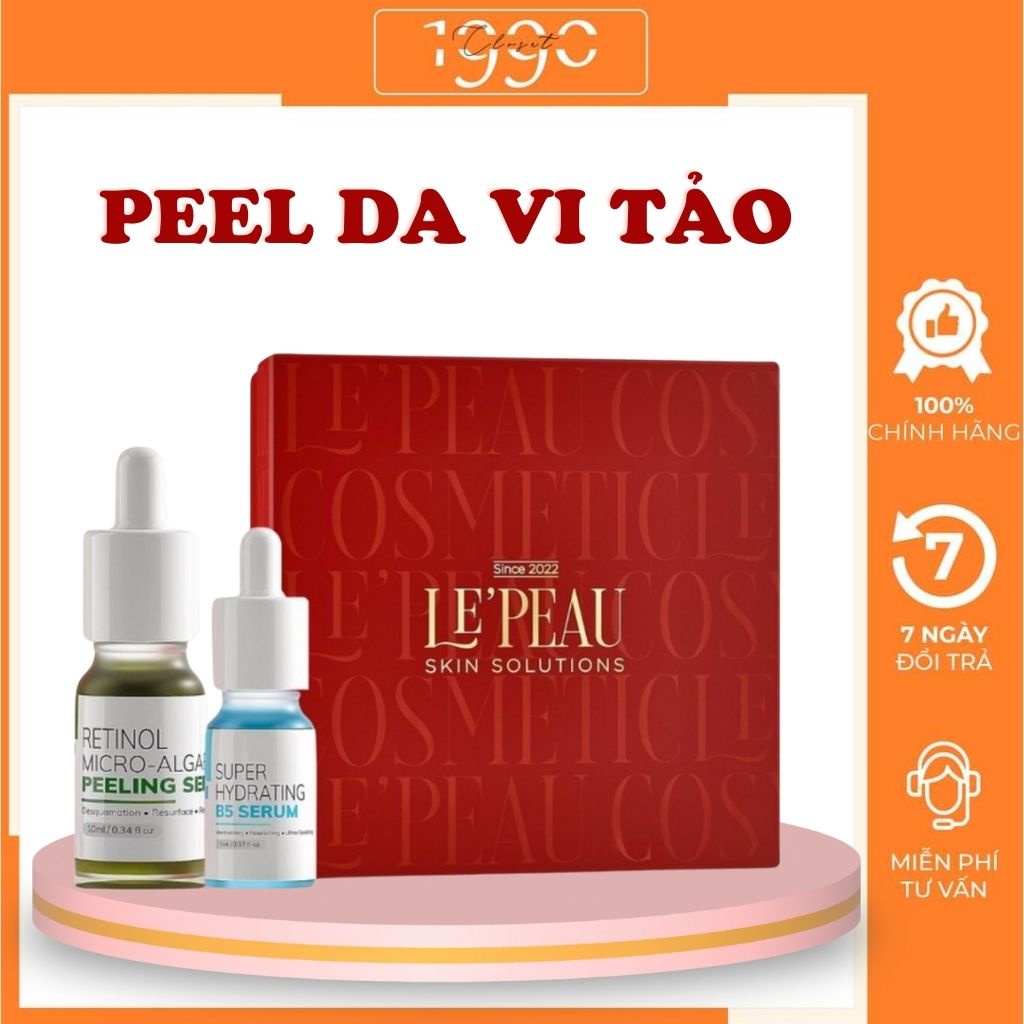 Peel Da Vi Tảo Retinol LEPEAU Thay Da Sinh Học Tái Tạo Da 10ml 3-7 Ngày Bong Da