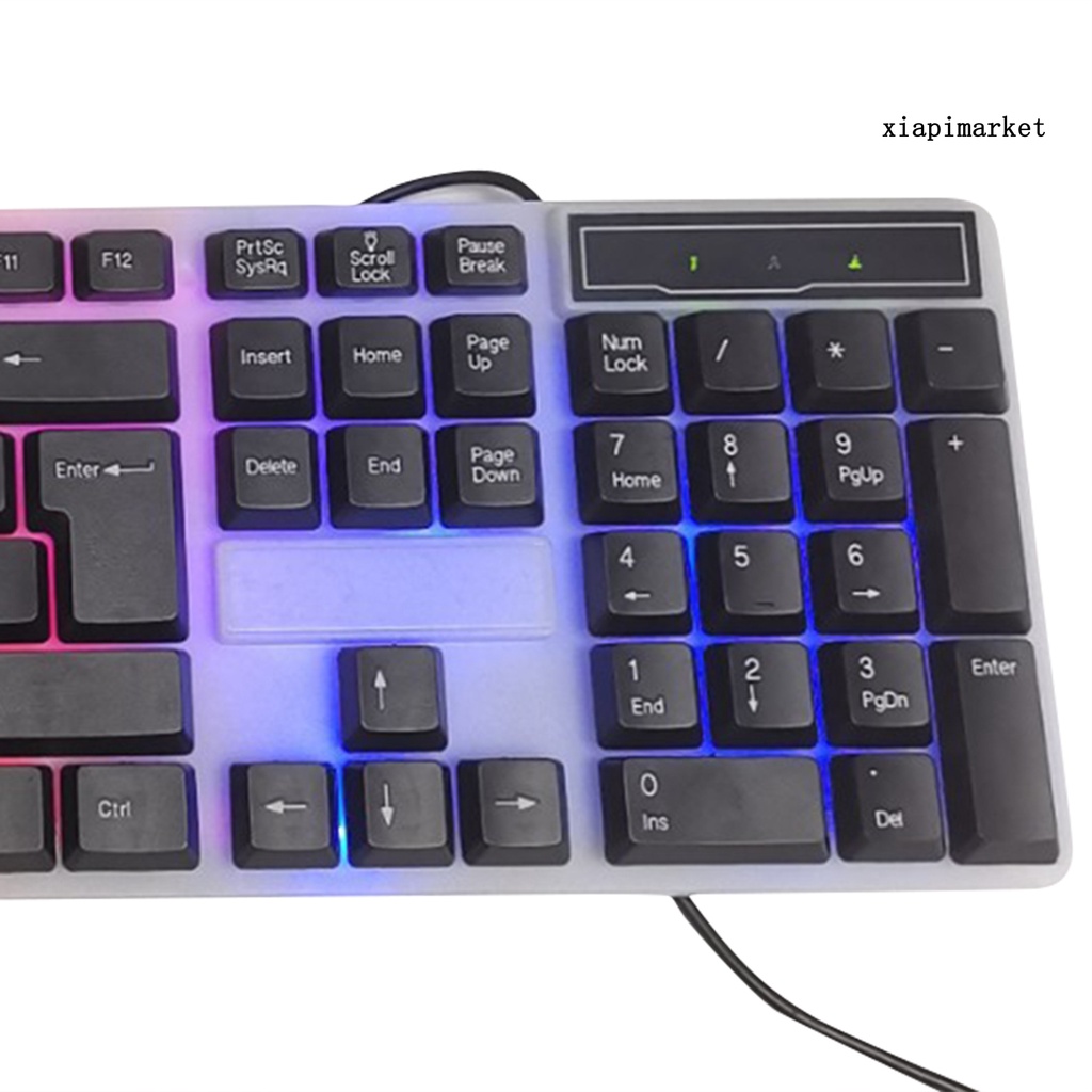 LOP_104 Keys Backlight Semi-mechanical Spanish Language USB Wired Keyboard for Laptop