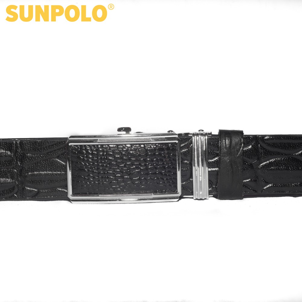 Dây nịt nam da bò SUNPOLO Đen Nâu - BSAL02