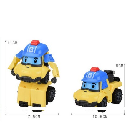 Bộ 6 xe biến hình Robocar Poli phim hoạt hình Poli và những người bạn hàng loại 1 đẹp nhựa an toàn