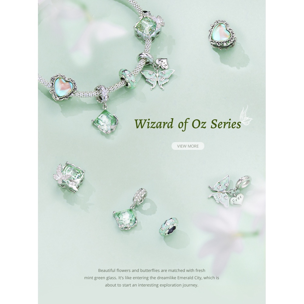 BAMOER Mặt Vòng cổ Bạc 925 Hình Phù Thủy Oz DIY Dành Cho Nữ