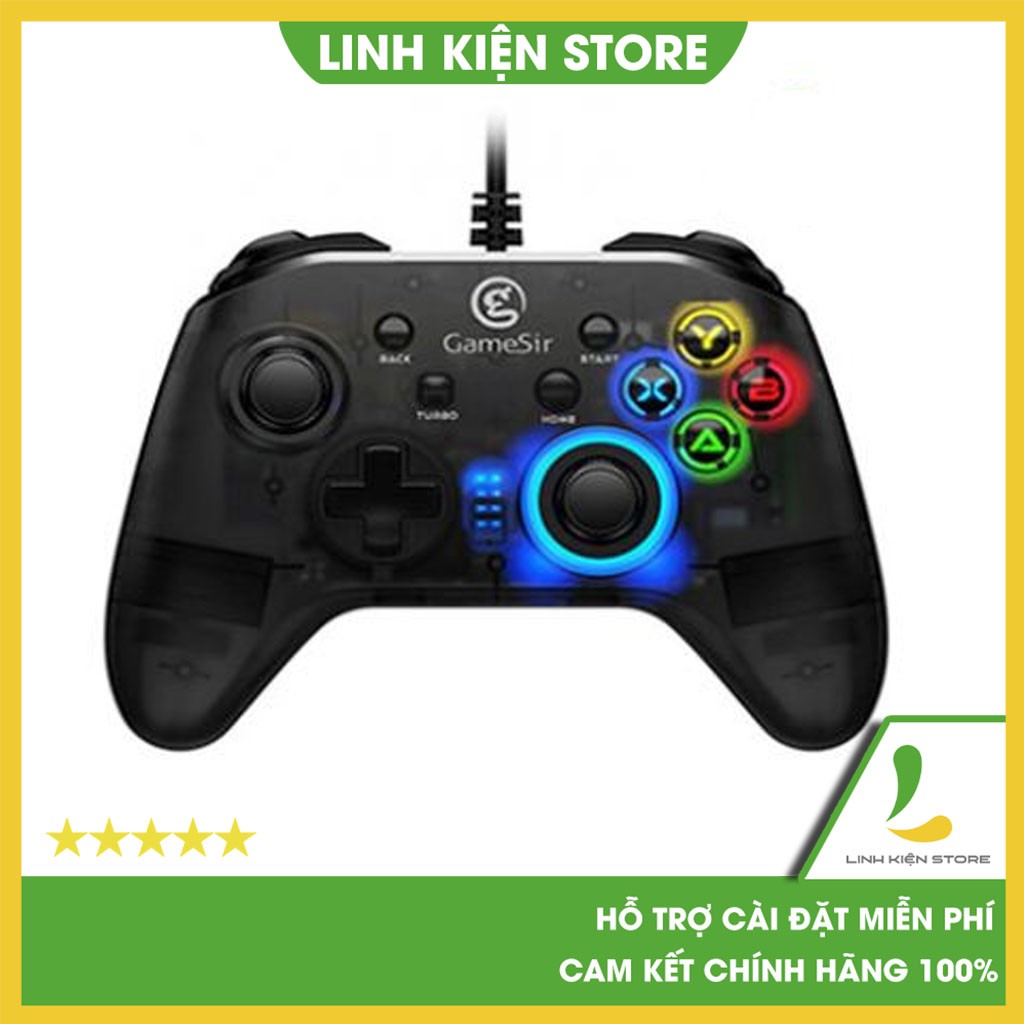 Tay cầm chơi game Gamesir T4W - T4 pro - tay cầm chơi game có dây đèn led, chế độ rung cực mạnh