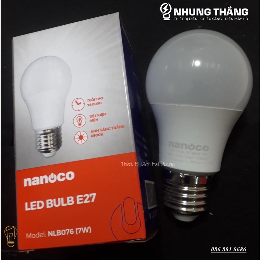 Bóng Đèn Led Bulb Nanoco Công Suất 3w-5w-7w-9w-11w-14w - Ánh Sáng Trắng - Bảo Hành 1 Năm