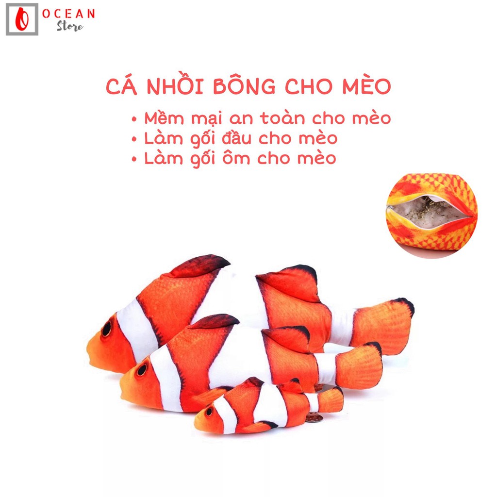 Đồ chơi cá nemo nhồi bông kèm capnit cho chó mèo - Đồ chơi cho chó mèo