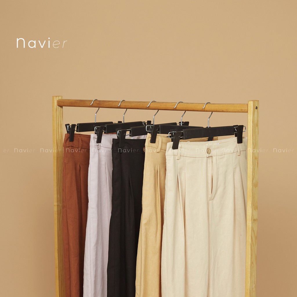 QUẦN CULLOTES RỘNG DÀI ỐNG SUÔNG - QUẦN TÂY CÔNG SỞ ỐNG XUÔNG CẠP CAO - LINEN PANTS WOMAN TROUSERS Q01 NAVIER