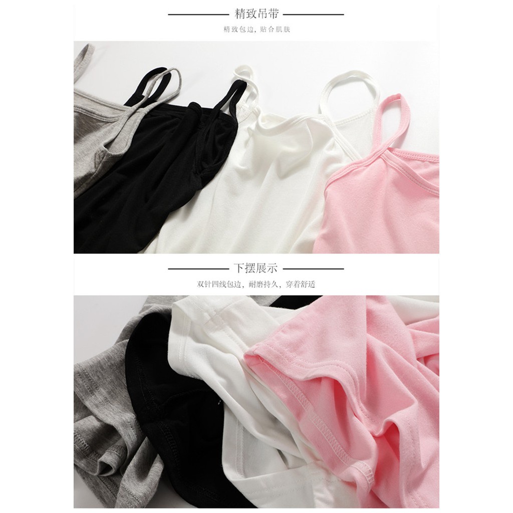 [LF.VN] Áo Lót Cotton Không Tay Màu Trơn Cho Bé Gái 100-160cm