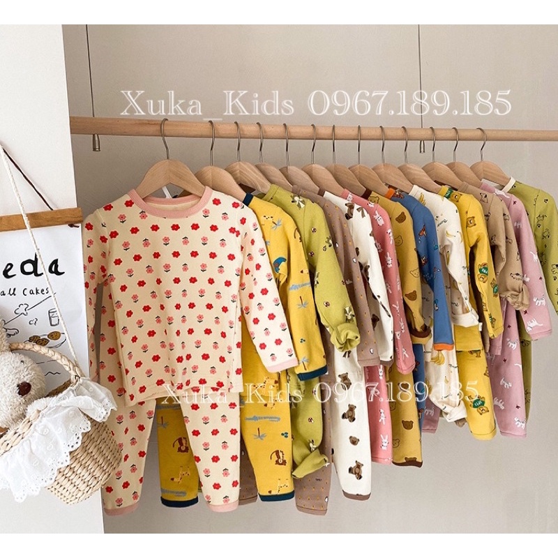 (SALE) Bộ quần áo Dài Tay bé gái Bé Trai Hàn Quốc [AMBB.Kids] Bộ quần áo ngủ Cotton [Video, ảnh thật chi tiết]
