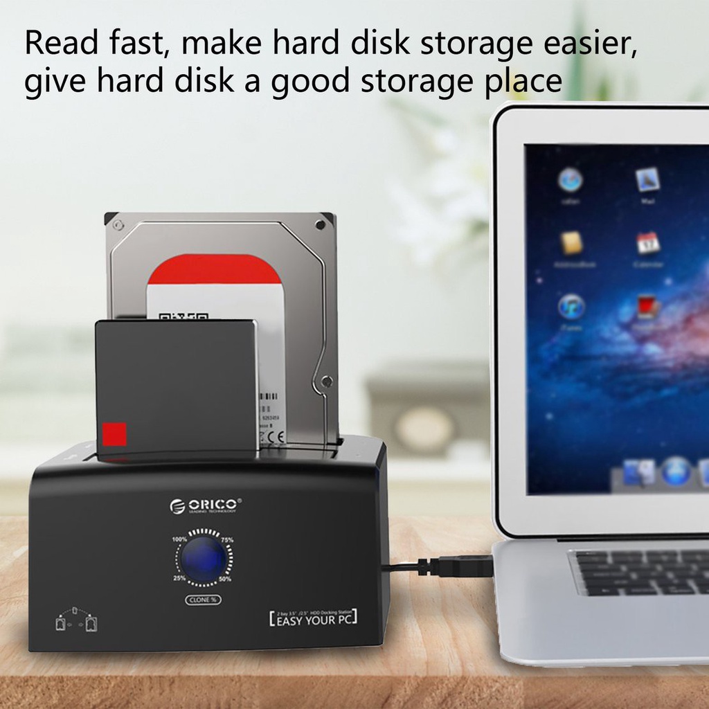 [New promo]Double Disk Position Offline Copy Hard Disk Base Hard Drive Docking Station