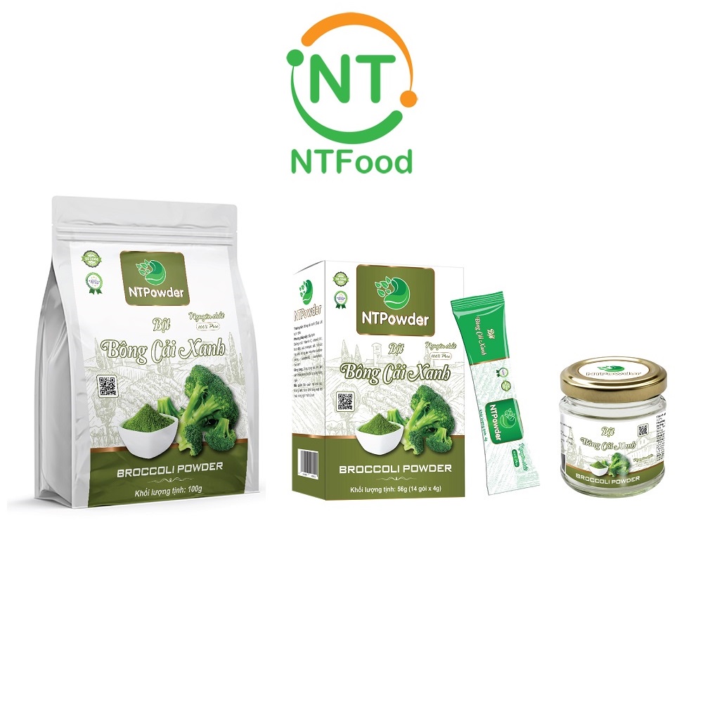 Bột Bông Cải Xanh / Súp Lơ sấy lạnh nguyên chất NTPOWDER 100gr / 60gr / 56gr / 50gr - Nhất Tín Food