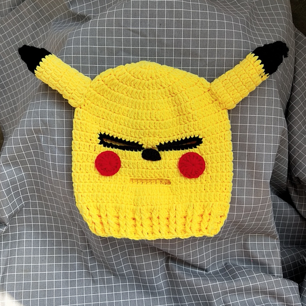 Mũ Len Dệt Kim Hình Pikachu Dễ Thương Vui Nhộn Dành Cho Nam Và Nữ