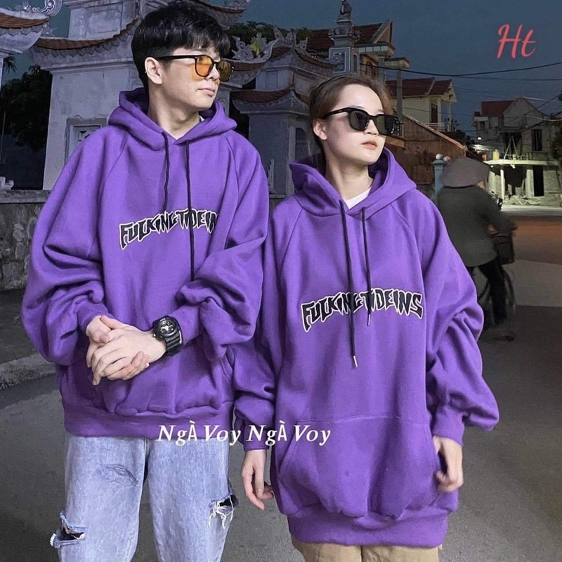 Áo hoodie FU chữ ngực HT12 ba màu