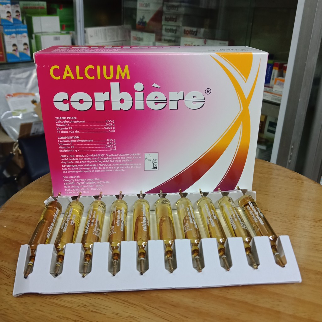CALCIUM CORBIERE BỔ SUNG CANXI DẠNG ỐNG 5ML HỘP 30 ỐNG