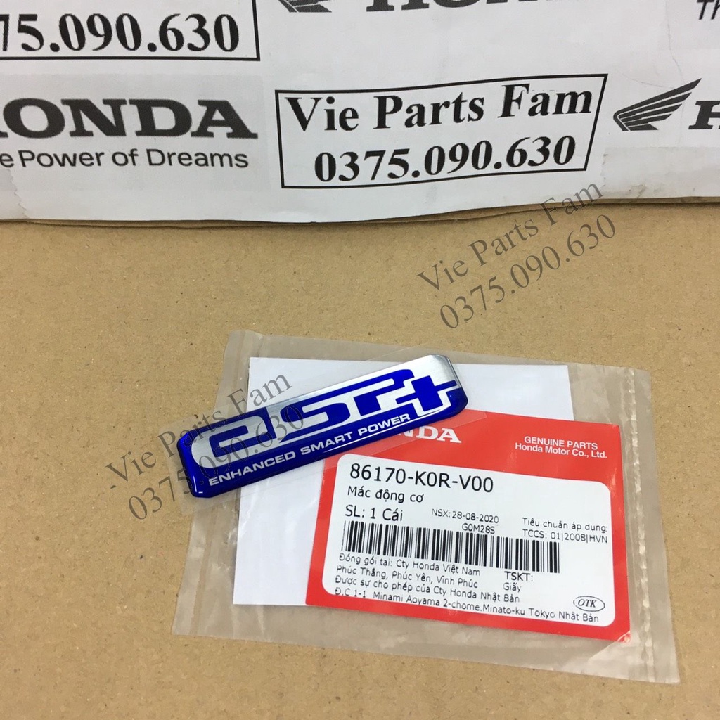 Tem chữ ESP+ dán ốp hộp gió SH 2020-2021-2022-2023 - Hàng chính hãng Honda