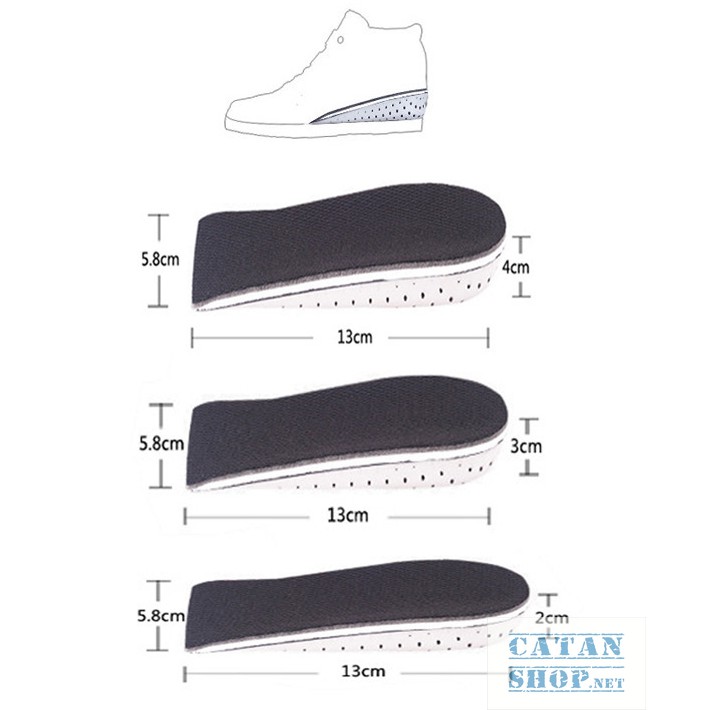 Lót giày tăng chiều cao mặt vải lưới thoáng khí, hạn chế mùi hôi EVA cao cấp GD453-TCCEva