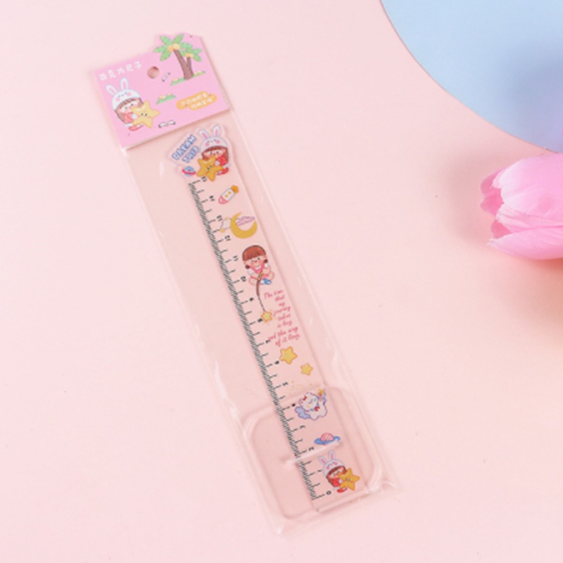 Set 4 Thước Kẻ Thẳng Bằng Nhựa Acrylic 15cm Dành Cho Học Sinh