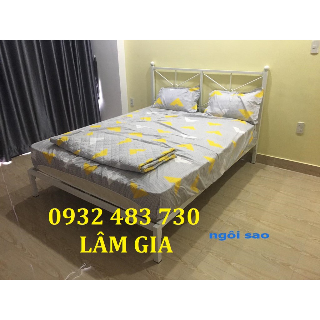 Giường sắt đơn giản cao cấp 1m2x2m