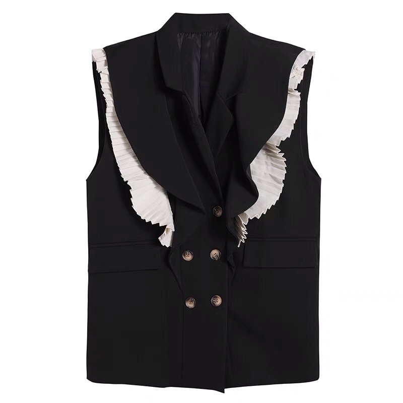 [ Sẵn] Áo vest không tay | áo khoác gile vạt bèo phong cách retro
