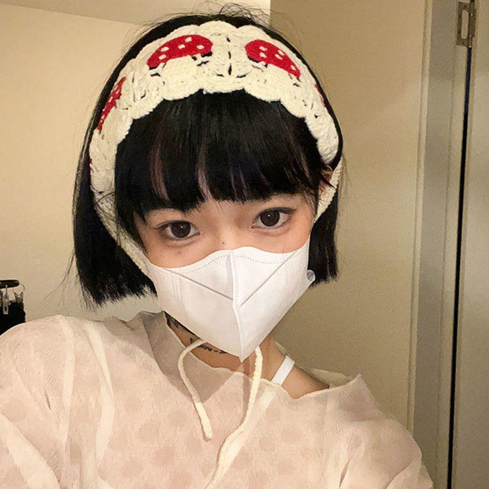 MXGOODS Băng Đô Đan Len Hình Nấm Dễ Thương Cho Bé Gái