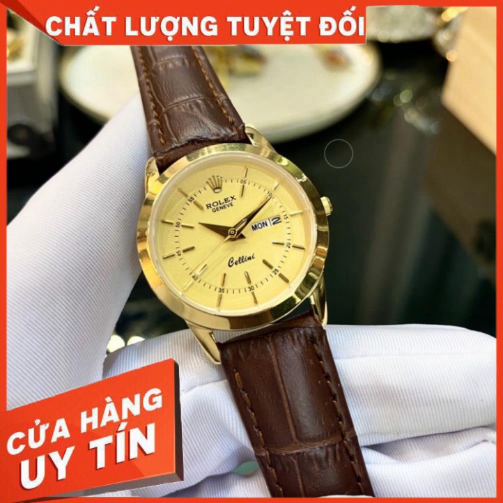 Đồng Hồ Nữ RoLex Sapphire R028 Mặt trơn 2 lịch Máy Pin Nhật chống xước Tuyệt đối