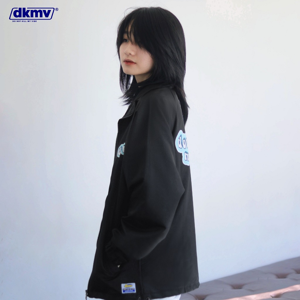 Áo khoác unisex vải dù màu đen trắng, form rộng Don't Kill My Vibe | Azure Jacket