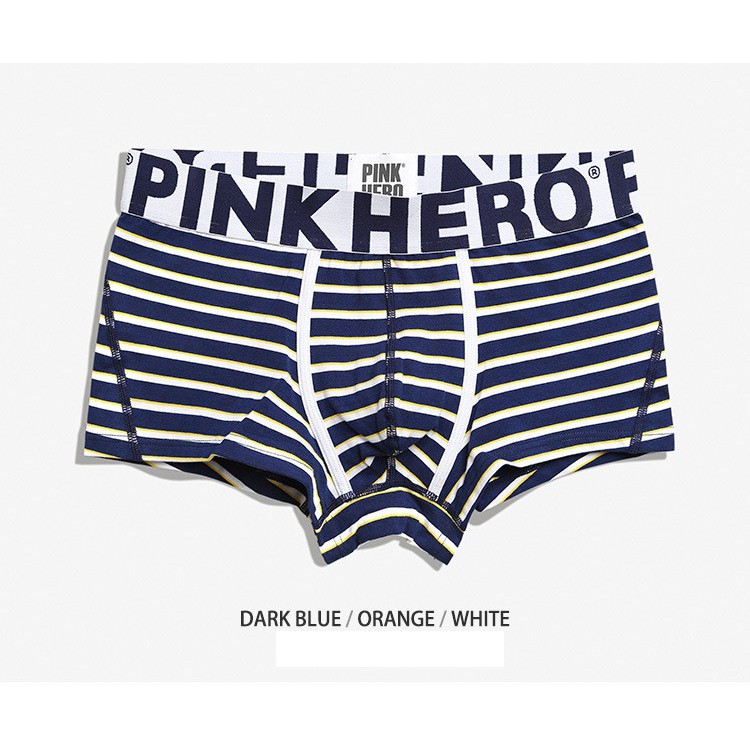 Quần lót nam cao cấp, quần lót nam boxer phối sọc Pink Hero LN0089