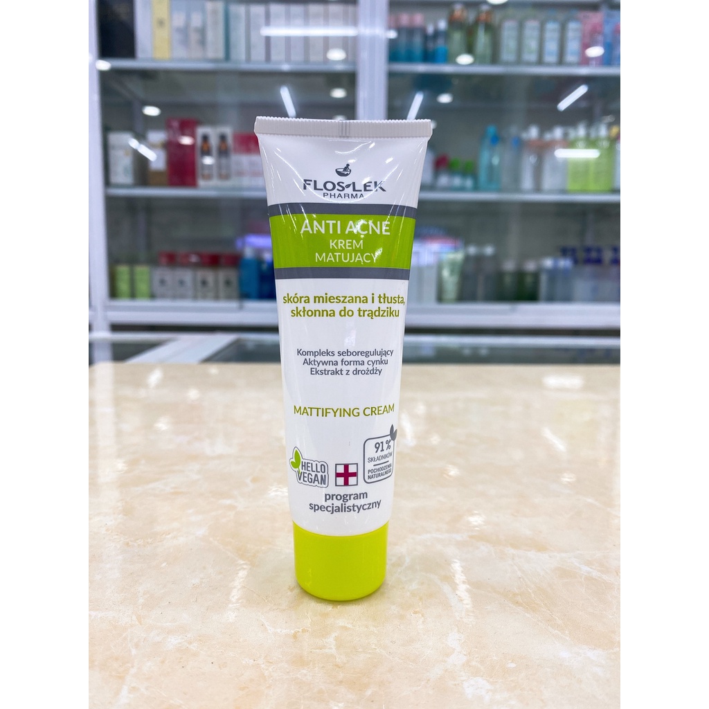 Kem Kiểm Soát Dầu Và Giảm Mụn FLOSLEK PHARMA ANTI ACNE MATTIFYING CREAM 50ml