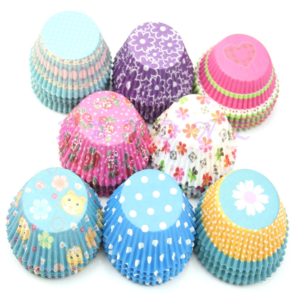 Set 100 Cốc Giấy Dùng Để Làm Bánh Cupcake
