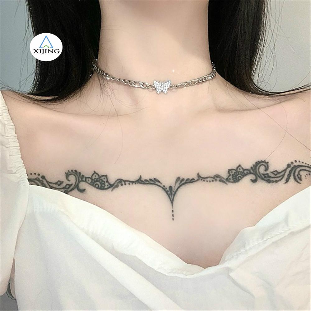 Vòng cổ gắn hình bướm đính đá cho nữ