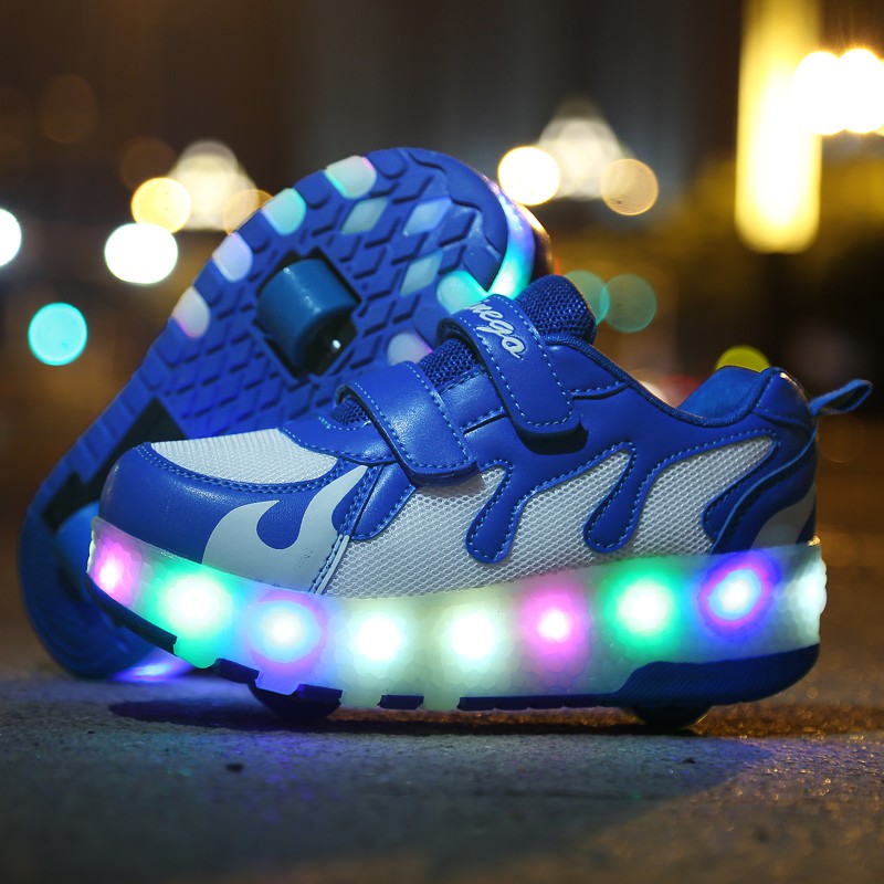 Giày Trượt Patin Có Bánh Xe Tích Hợp Đèn Led Size 29-40 Cho Bé