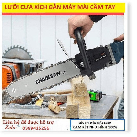 Lam xích lưỡi cưa gắn máy mài máy cắt, có tra dầu tự động Chain Saw 11.5'