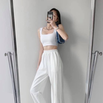 Áo croptop cổ vuông đen trắng - Áo croptop khoét nách 2 màu đen trắng freesize phom ôm chất thun co giãn C316