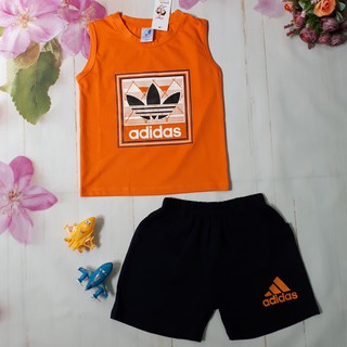 Quần áo trẻ em - Bộ bé trai xuất khẩu cao cấp adidas màu cam