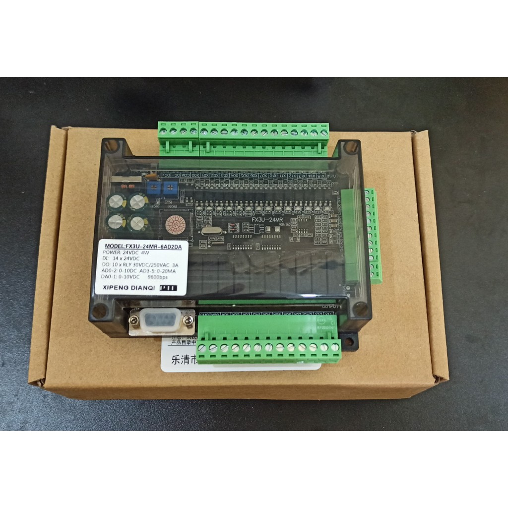 Bộ lập trình PLC FX3U-24MR Board, 6AD/2DA