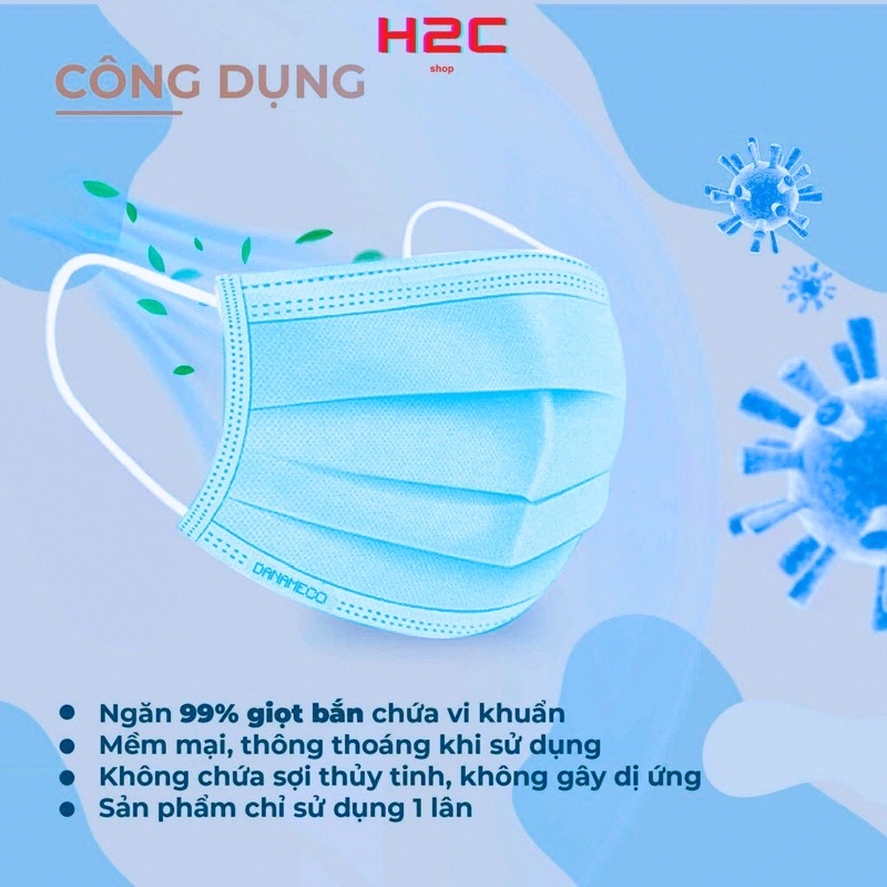 Khẩu Trang Y Tế Đã Tiệt Trùng Danameco [hộp 50 chiếc,01 chiếc/bao nilon]