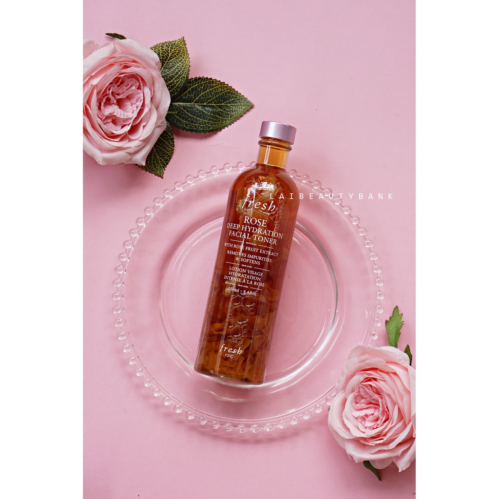 [Size 250ml] Toner cấp ẩm làm dịu da Fresh Rose Deep Hydration Facial Toner