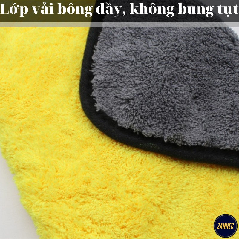 Khăn lau ô tô 2 mặt, kích thước 30 x 60 cm, chất liệu bông thấm hút nước tốt. Nội thất ô tô Zannec