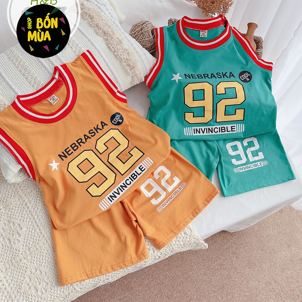 Đồ Bộ Thể Thao Bé Trai 🎁🎁 23-38kg Đồ đá banh ba lỗ bé trai chất cotton mát mỏng-SHOP BỐN MÙA