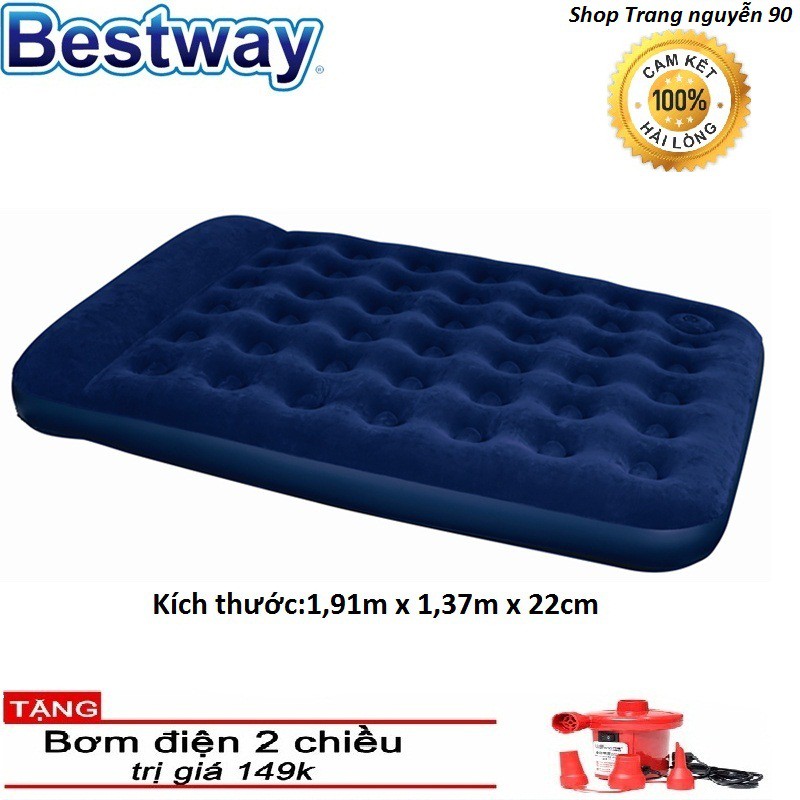 Đệm hơi Nệm hơi Bestway 67002 cỡ 137 x 191 x 22 CM kèm bơm hơi