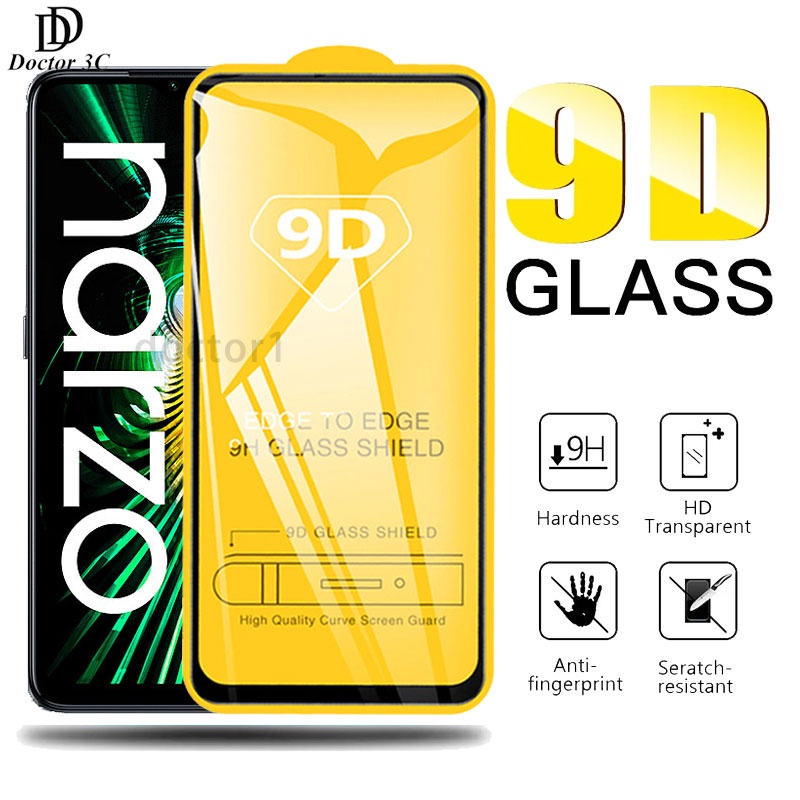 Kính cường lực 9D bảo vệ toàn màn hình dành cho Realme Narzo 50 50A 50i Prime 30 30A 20 20A 10 10A Pro 4G 5G 2022