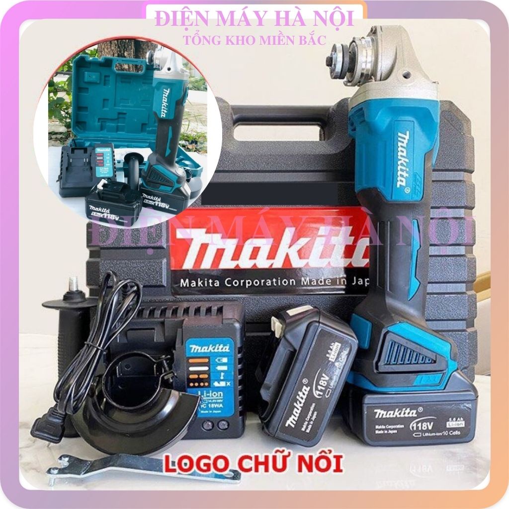 Máy Cầm Tay cắt sắt gỗ gạch mài góc mini giá rẻ bằng Pin MAKITA 118V total Dây Đồng 100% Không Chổi Than
