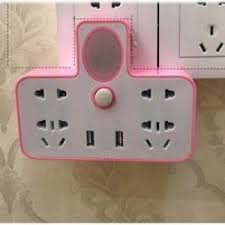 Bộ Chia Ổ Cắm Điện 2 Cổng Usb Kiêm Đèn Ngủ Tiện Dụng